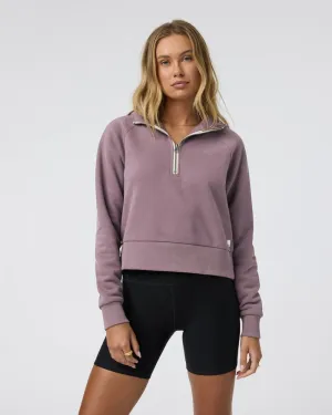 Vuori Restore Half Zip Hoodie - ELDERBERRY